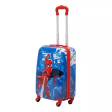 Maleta De Viaje Infantil Rodante Marvel Spiderman Telaraña Color Azul