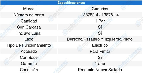 Kit-2 Espejos Subaru Forester 14 A 15 Generica Foto 3