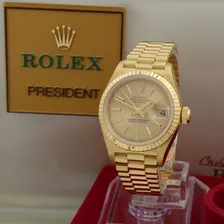 Rolex 18k Yellow Gold Ladies President Datejust 69178 26 Mm