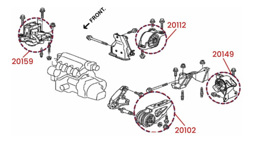 Kit De Soportes De Motor Honda Fit 06.08 1.5 Stdc  Foto 6