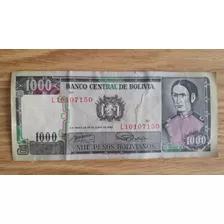 Cédula Nota Bolívia - 1000 Pesos Bolivianos De 1.982