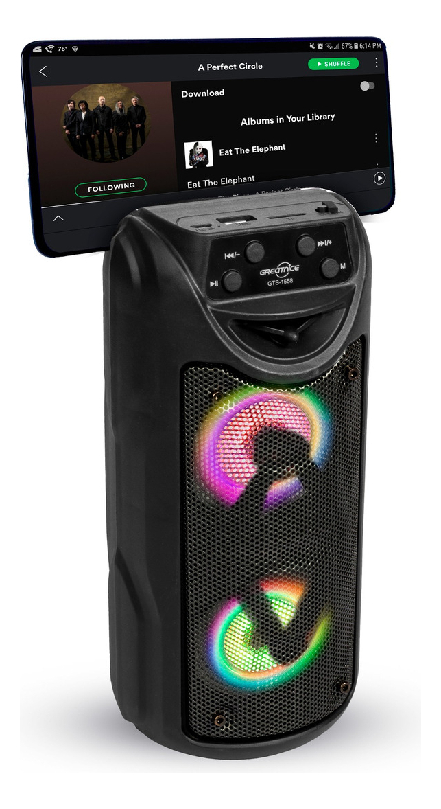 Parlante Portátil 3 X2 Extra Bass Bluetooth Luz Led Rgb