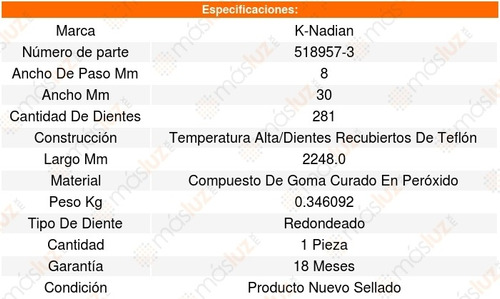 Banda Distribucion O Tiempo Impreza H4 2.0l 07_12 8599955 Foto 3