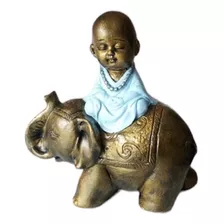 Elefante Con Buda Bebé En Yeso 
