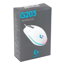 Mouse Logitech Gamer G203 8.000 Dpi Rgb - Blanco