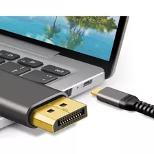 Cabo Usb Tipo C Para Displayport 4k 144hz E 8k Thunderbolt 3