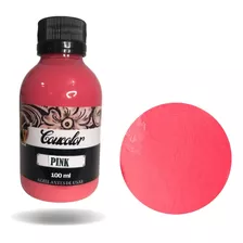 Tinta Rosa Fluor P/ Couro 100 Ml Envio Imediato