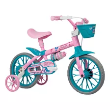 Bicicleta Infantil Infantil Nathor Charm 2021 Aro 12 Freio Tambor Cor Rosa Com Rodas De Treinamento