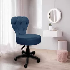 Cadeira Mocho Para Estética Extensão De Cílios Azul Marinho