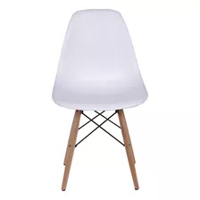 Cadeira De Jantar Boxbit Dkr Eames Base Madera, Estrutura De Cor Branco, 1 Unidade