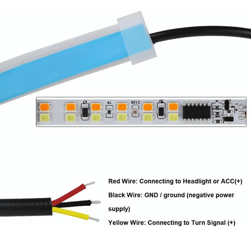 Par Tira Faro Dos Funciones 60cm Drl Diurna Universal Foto 9