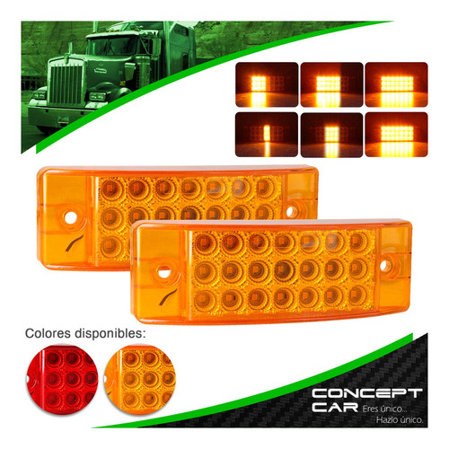 Par Plafon 21 Led Rectangular Fija Estrobo Secuencial 12-24f Foto 2