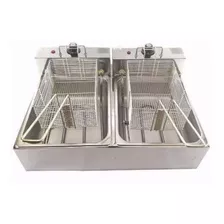 Fritador Elétrico Profissional 10 Litros 2 Cubas Inox 