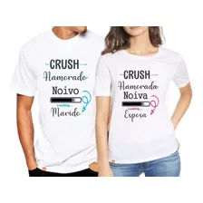 Kit 2 Camisetas Crush, Noivo E Noiva Marido Esposa Colorido