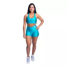 Conjunto Academia 3d Feminino Top Fitness + Shorts Cós Alto