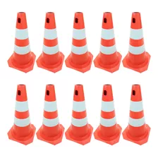 Kit 10 Cone Pvc 50cm Rígido Pequeno Plástico Sinalização Epc