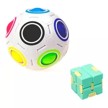 Cubo Infinito + Bola Mágica Rainbow Ball Fidget Popit Oferta