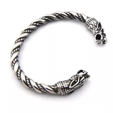 Pulsera Vikinga Dragon Nordico Titanio Silver Moda 2022