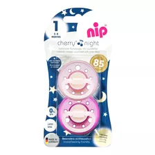 Chupete Cherry Night Látex Fucsia-rosa 0-6 Meses, Nip