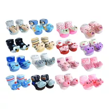 Kit 12 Baby Socks Sapatinho Pantufas Infantil Bebes Sortidas