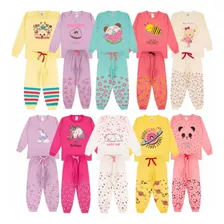 Kit Sortido 3 Pijama Infantil Menina- 3 Calças E 3 Camisas