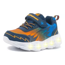 Tenis Luces Moda Niño Bubble Gummers Pluton 14-20 Azul 