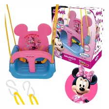 Balanço Infantil Minnie Mouse 3 Em 1 Regulável C/ Corda 23kg