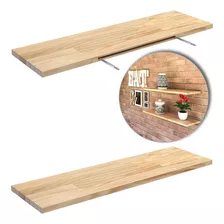 Prateleira Decorativa 45cm Madeira Kit 2 Unidades Não É Mdf 