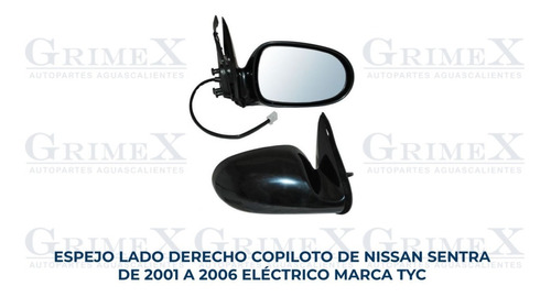 Espejo Sentra 2001-2002-2003-2004-2005-2006 Elctrico Ore Foto 10