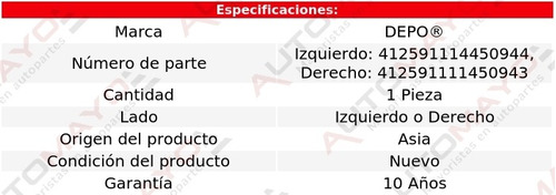 1 Faro Para Niebla Izq O Der Depo A1 Audi 2016 - 2018 Foto 4