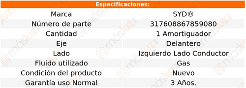 1- Amortiguador Gas Delantero Izquierdo Taurus 2010/2012 Syd Foto 2