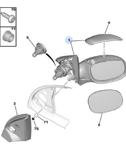 Foto de Espejo Derecho Peugeot 207 Manual