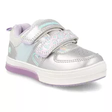 Zapatilla Niña Luces Bubblegummers Neon Plateado