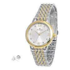 Relogio De Pulso Champion Feminino Pequeno Pulseira Aço