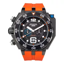 Reloj Hombre Mulco Mb-6-92826-615 Buzo Helio Color De La Correa Naranja Color Del Bisel Negro Color Del Fondo Negro