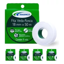 Fita Veda Rosca 18mm X 50 Metros Amanco - Kit 30 Unidades