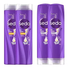 Kit 2 Shampoos + 2 Condicionador Seda Liso Perfeito 325ml