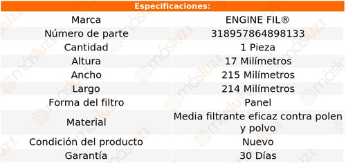 1- Filtro De Cabina Para Lexus Rx350 2007/2009 Engine Fil Foto 2