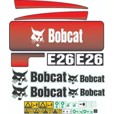 Kit Etiquetas Faixas Adesivo Mini Escavadeira Bobcat E26