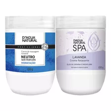  Creme Massagem Spa Lavanda E Creme Neutro 650g Dagua Natural