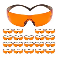 Pack De 20 Gafas De Protección, 3m 27737-case, Negro/naranja