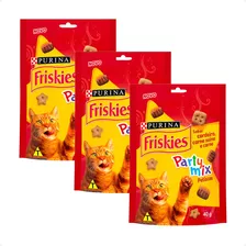 3 Petisco Friskies Party Mix Sabor Cordeiro Para Gatos - 40g