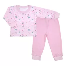 Pijama Termico Infantil Estampado Rosa Azul Verde