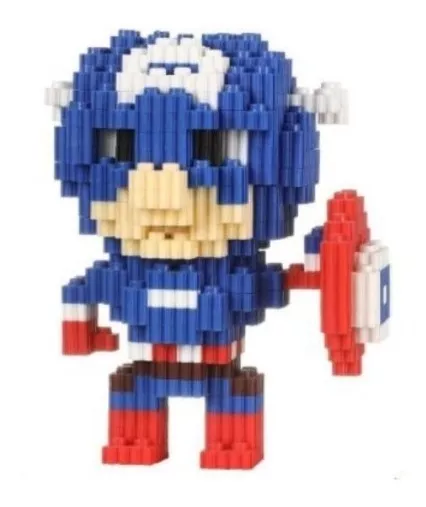 Mini Bloques Tipo Lego Capitan America Figura 3d Armable