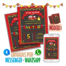 Tarjeta Invitacion Digital Bombero Bomberito Whatsapp M1