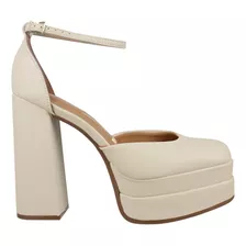 Sapato Alto Meia Pata Plataforma Vizzano Creme - 1395.101