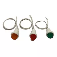 Pack X6 Ojos De Buey Cableado 10 Mm Ambar / Rojo / Verde 