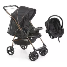 Carrinho Milano Rev Ii Preto Cobre Com Bebê Conforto Cocoon