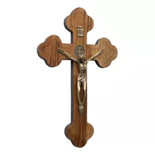 Crucifixo De São Bento Parede Moldado Madeira 19 Cm