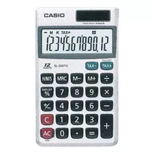 Calculadora De Bolso Casio Sl-320tv-w 12 Digítos Prata Solar